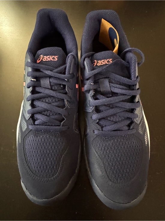 Asics Shoes - ASICS NWOT Gel Challenger Navy athletic shoes with Coral Logo Accents